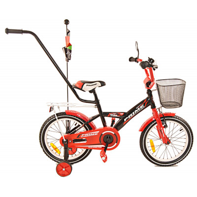 Detský bicykel 16" Prime Fun čierno-červený